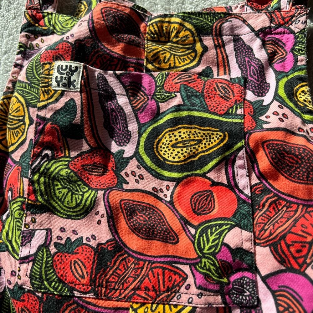Lucy & Yak Limited Edition Vulvarees & Fruit Print Women's Overalls🍒 - Picture 3 of 6